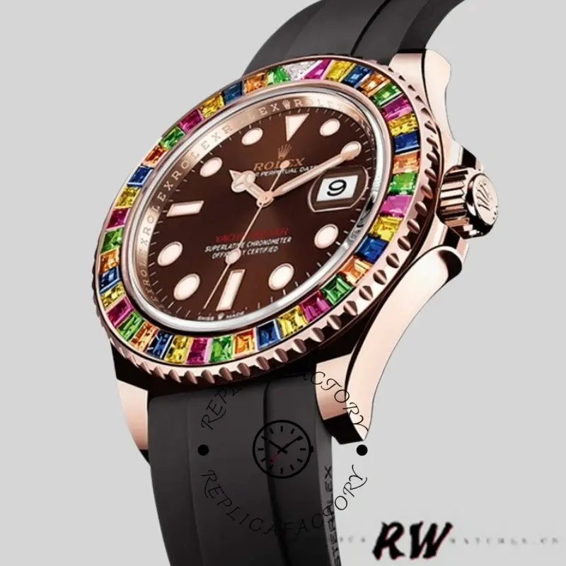 Rolex Yacht-Master 116695 Black Rubber Strap Brown Dial 40MM Mens Replica Watch