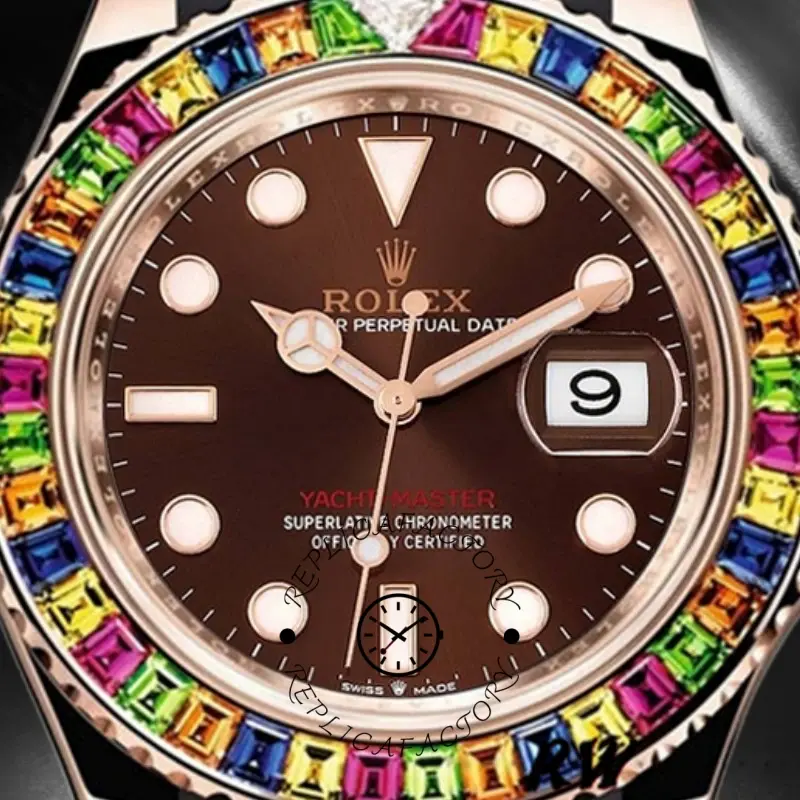Rolex Yacht-Master 116695 Black Rubber Strap Brown Dial 40MM Mens Replica Watch