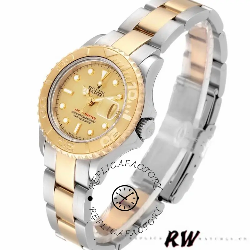 Rolex Yacht-Master 169623 Steel Yellow Gold Champagne Dial 29MM Lady Replica Watch