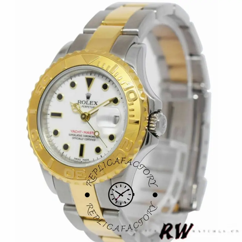 Rolex Yacht-Master 169623 Steel Yellow Gold White Dial 29MM Lady Replica Watch