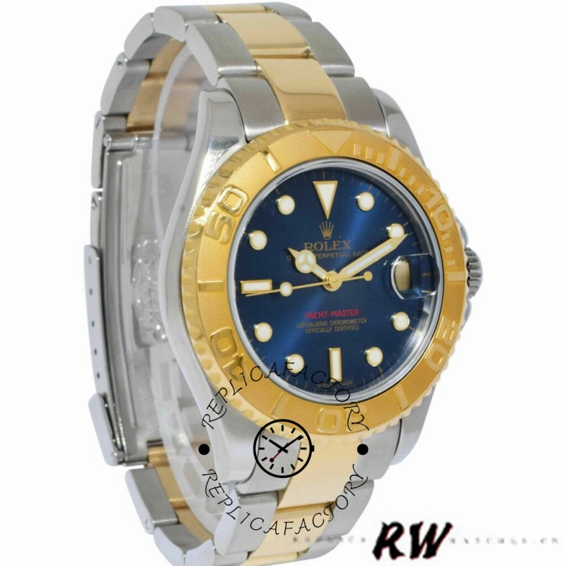 Rolex Yacht-Master 168623 Steel and Gold Blue Dial 35MM Unisex Replica Watch