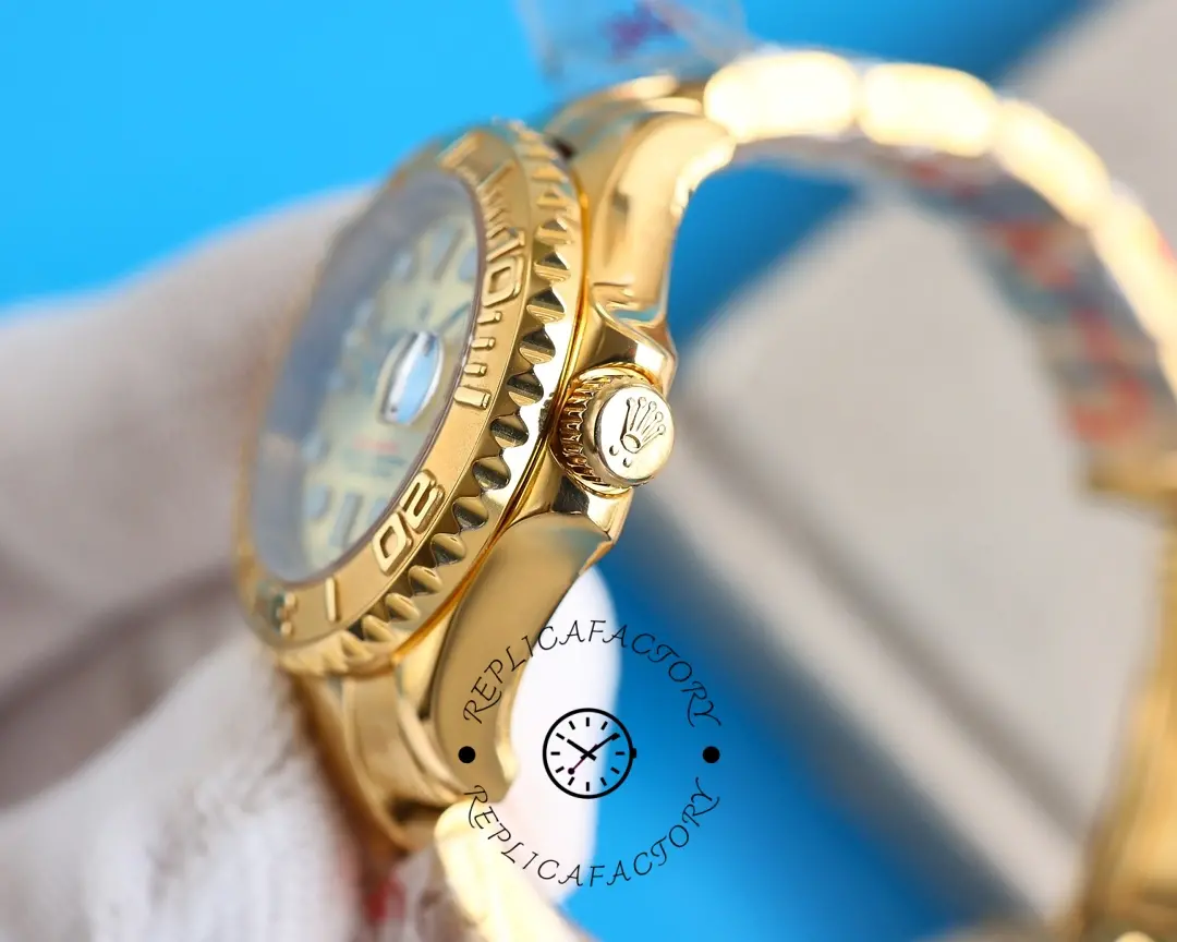 Rolex Yacht-Master 169628 Yellow Gold Champagne Dial 29mm Lady Replica Watch