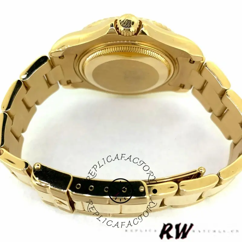 Rolex Yacht-Master 168628 White MOP Dial Yellow Gold 35MM Unisex Replica Watch