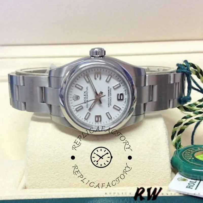 Rolex Oyster Perpetual 176200 Stainless Steel White Dial 26MM Lady Replica Watch