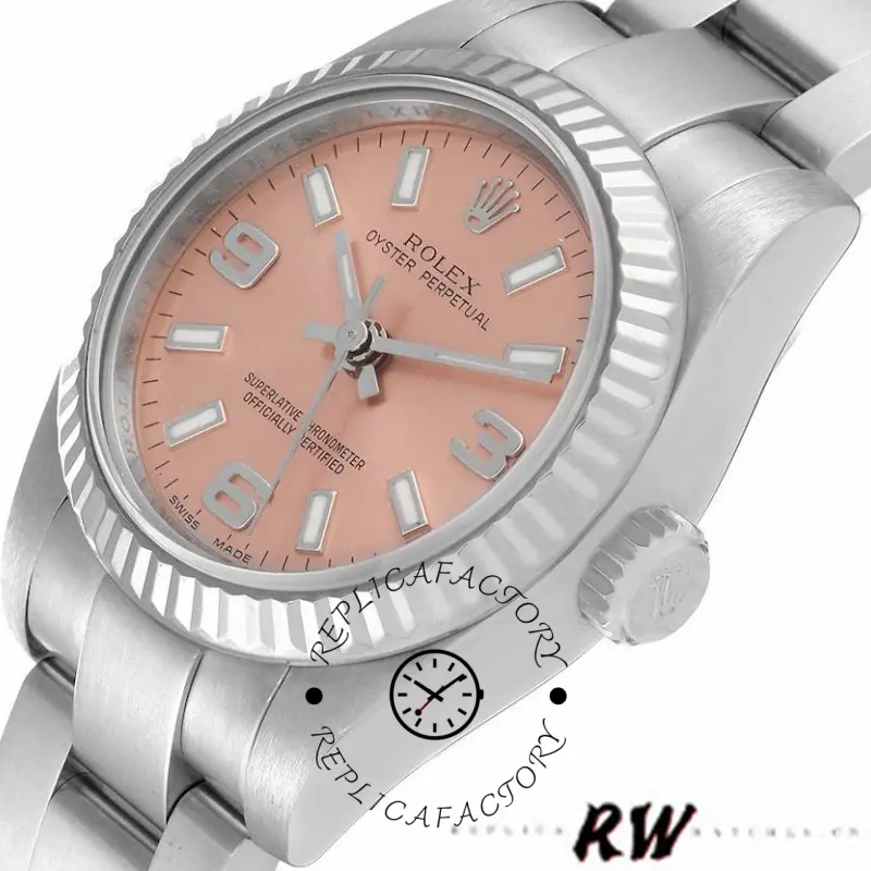 Rolex Oyster Perpetual 176234 Fluted Bezel Pink Dial 26MM Lady Replica Watch