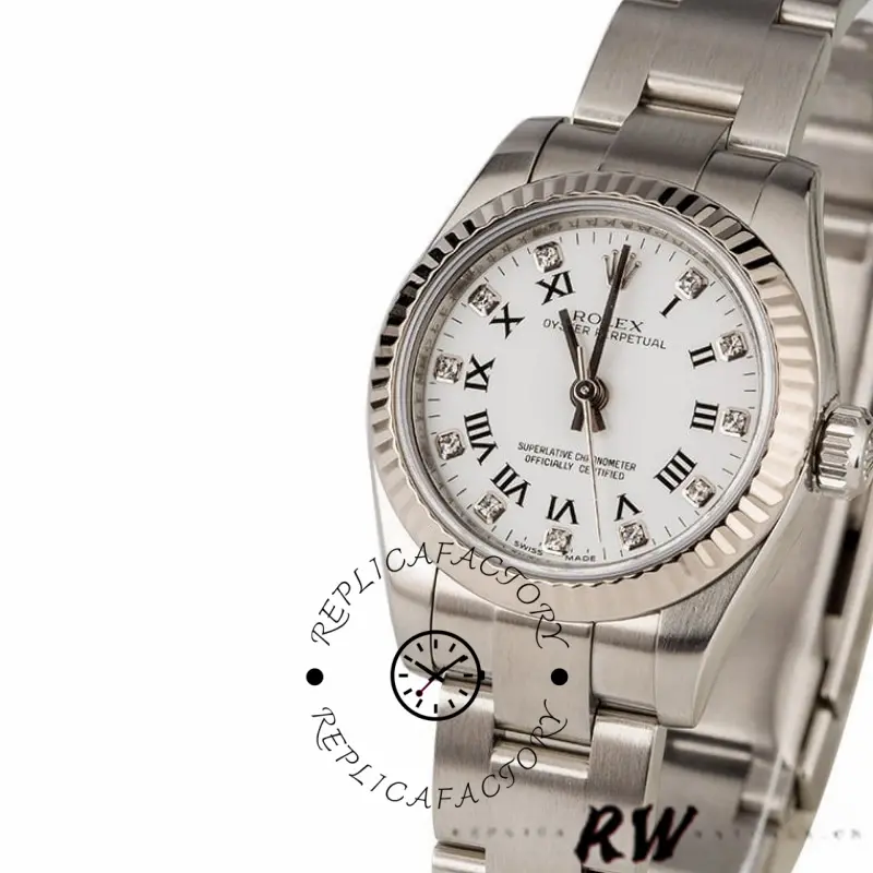 Rolex Oyster Perpetual 176234 White Roman Dial 26mm Lady Replica Watch