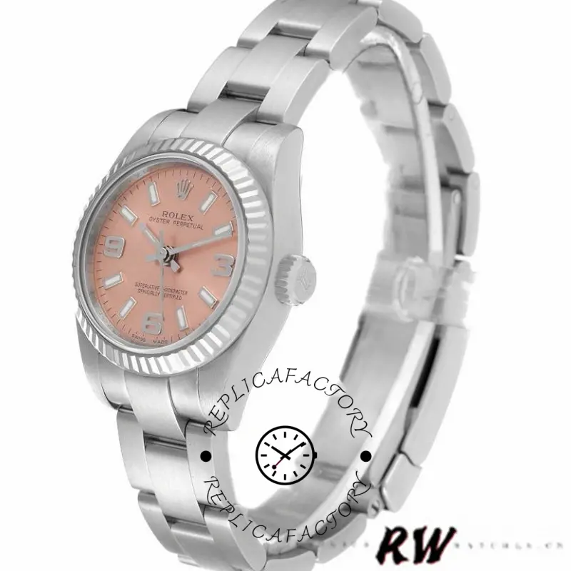 Rolex Oyster Perpetual 176234 Fluted Bezel Pink Dial 26MM Lady Replica Watch