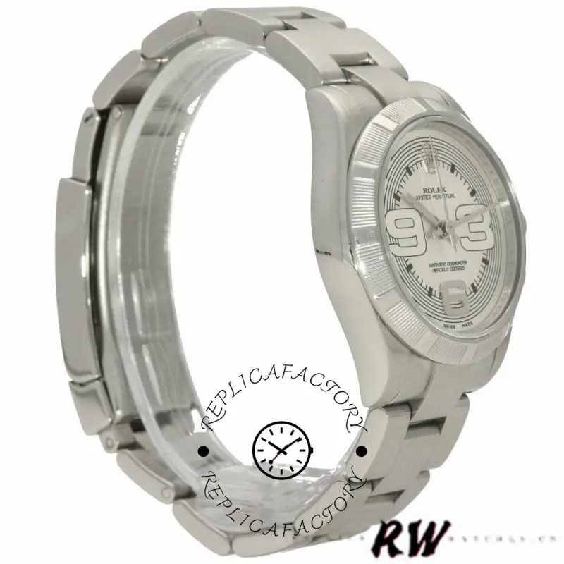 Rolex Oyster Perpetual 177210 Silver Maxi Arabic Dial 31mm Lady Replica Watch