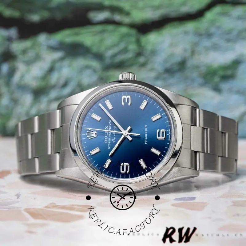 Rolex Oyster Perpetual 177200 Blue Arabic Dial Domed Bezel 31mm Lady Replica Watch