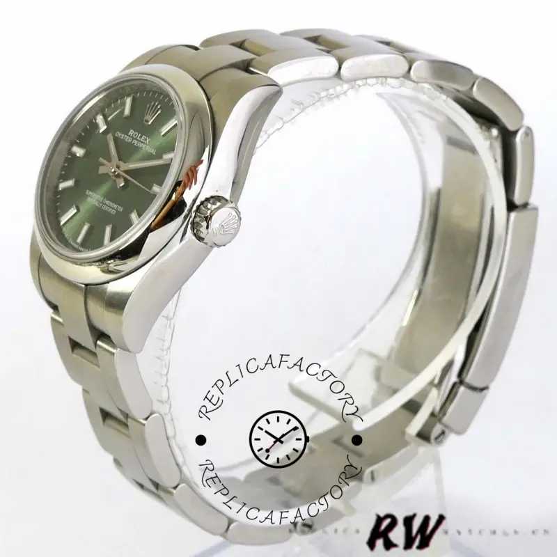 Rolex Oyster Perpetual 176200 Olive Green Dial Oyster Bracelet 26mm Lady Replica Watch