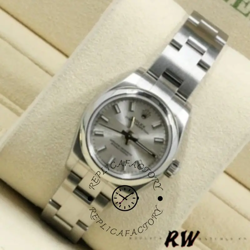 Rolex Oyster Perpetual 176200 Silver Index Stainless Steel 26mm Lady Replica Watch