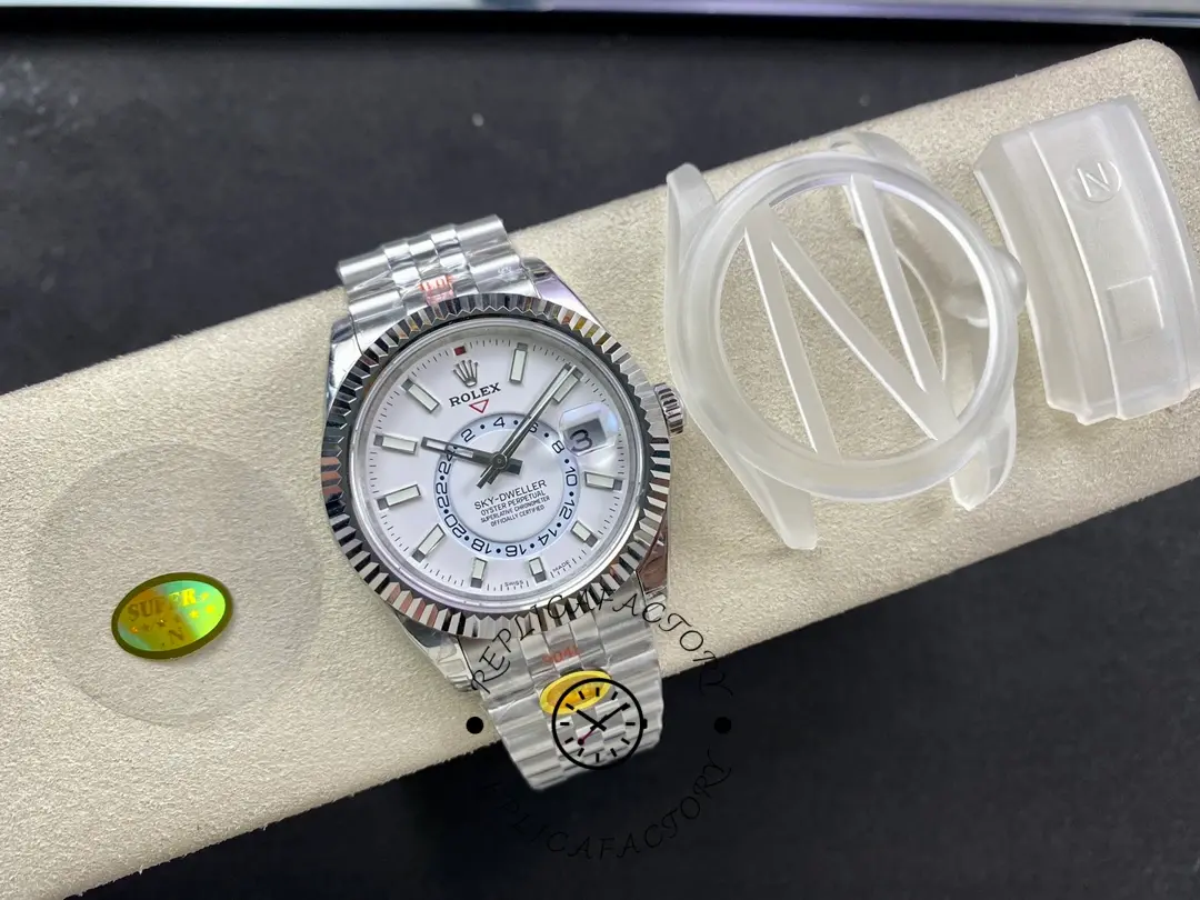 Rolex Sky Dweller 42 White Dial Fluted Bezel M336934 0004 Men's Watch