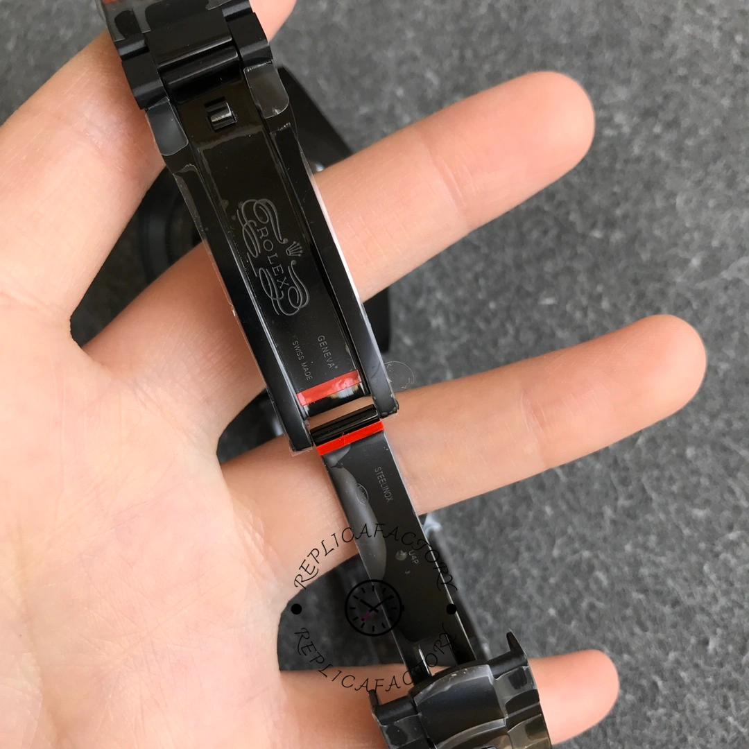 Rolex Sky-Dweller DIW Limited Edition, bracelet links close-up, showing PVD finish and screws.