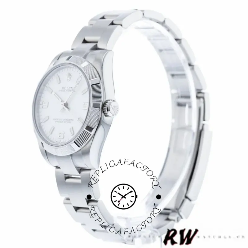 Rolex Oyster Perpetual 177210 Stainless Steel White Dial 31mm Lady Replica Watch