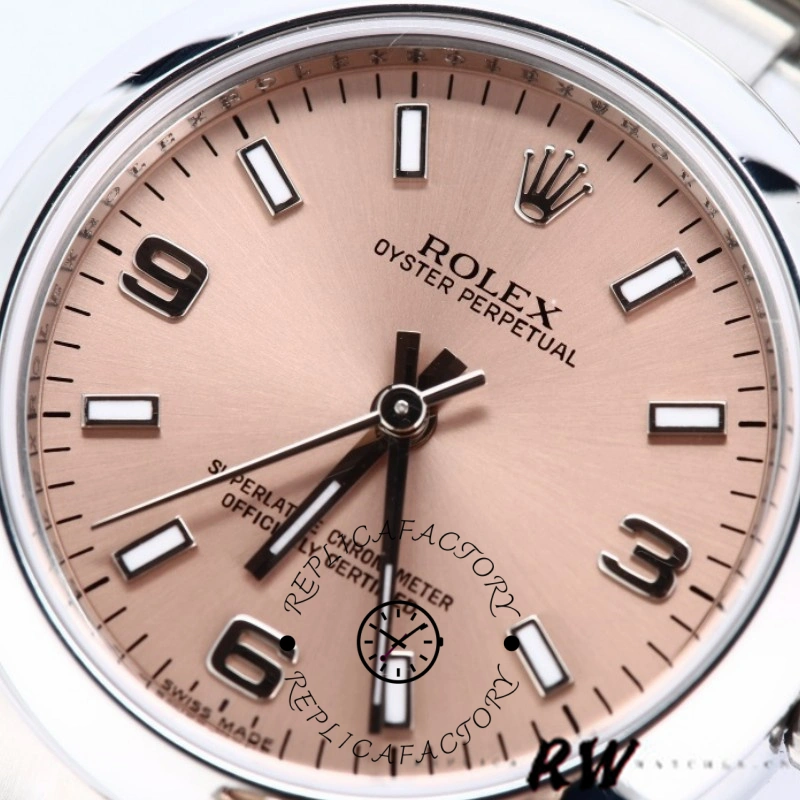 Rolex Oyster Perpetual 177200 Pink Dial Domed Bezel 31mm Lady Replica Watch