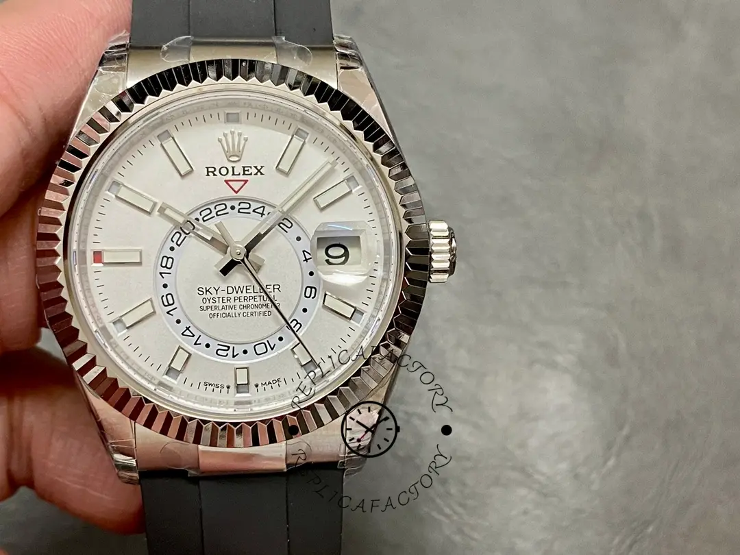 Rolex Sky Dweller 42 White Gold White Dial Oysterflex M336239 0003