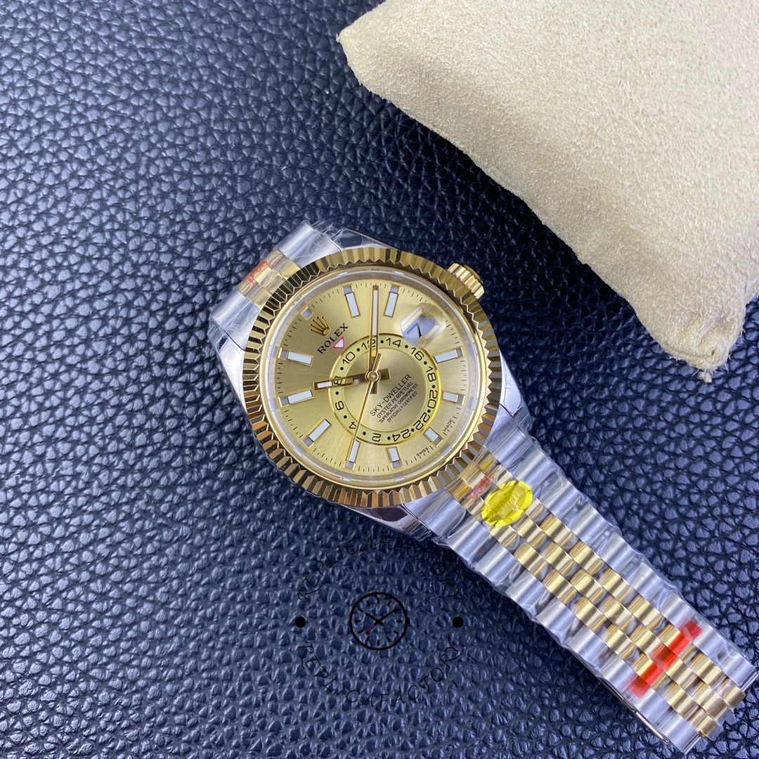Rolex Sky-Dweller M336933 0002, small full shot on cushion showing bracelet drape.