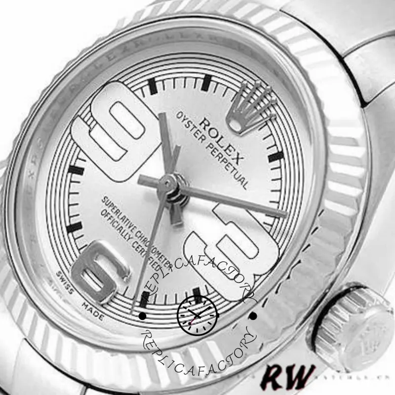 Rolex Oyster Perpetual 176234 Silver Maxi Arabic Dial 26mm Lady Replica Watch