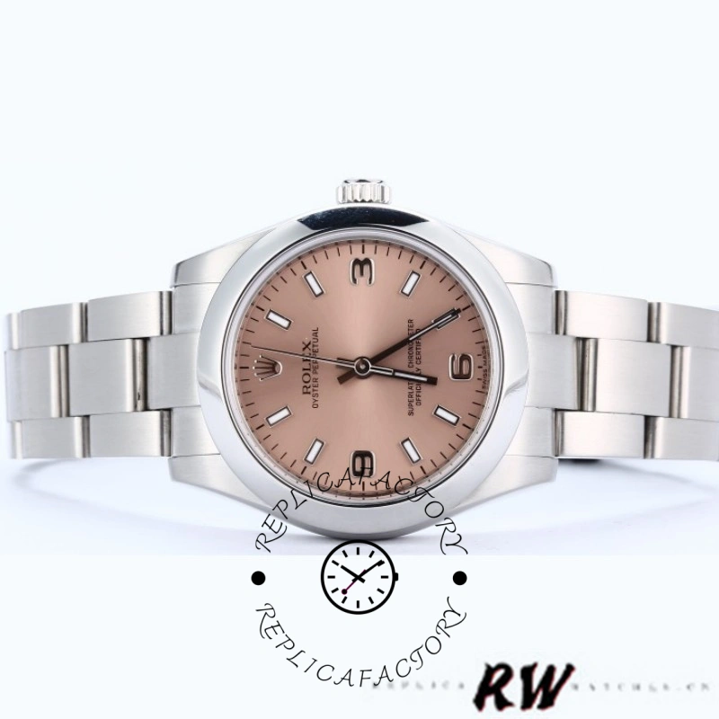 Rolex Oyster Perpetual 177200 Pink Dial Domed Bezel 31mm Lady Replica Watch