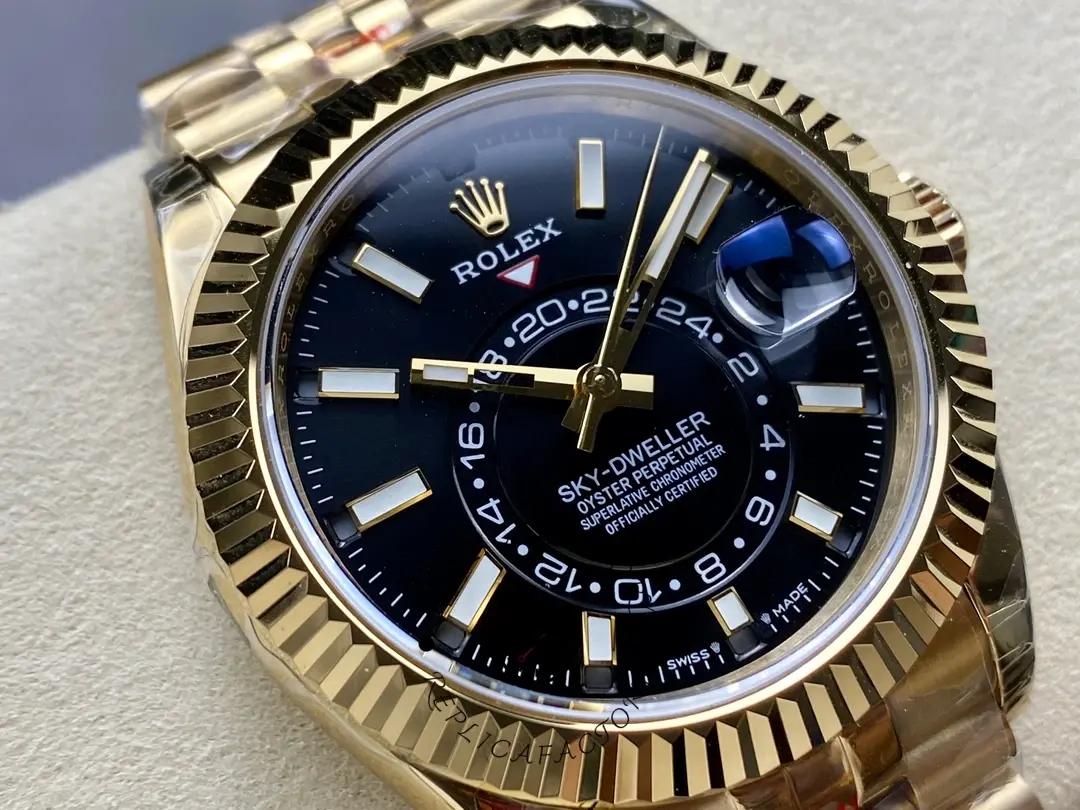 Rolex Sky Dweller 42mm18 kt Yellow Gold Black Dial m336938 0005