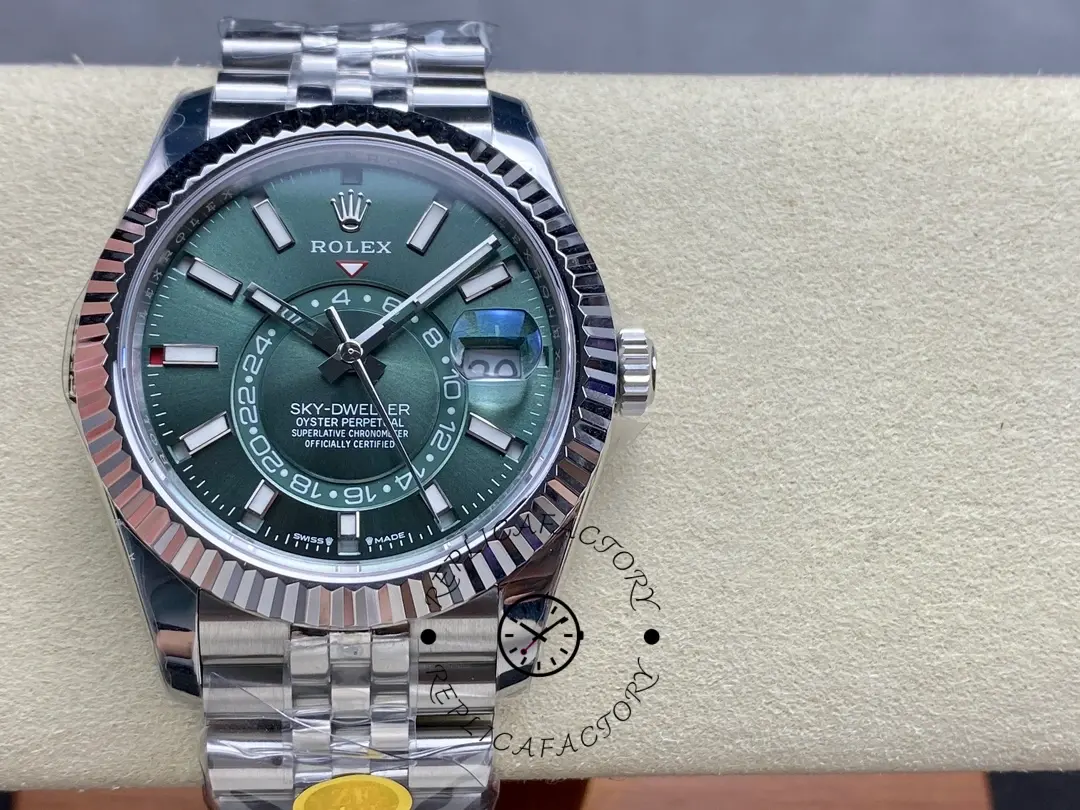 Rolex Sky Dweller 42 White Gold Fluted Bezel 336934 0002 Men's Watch