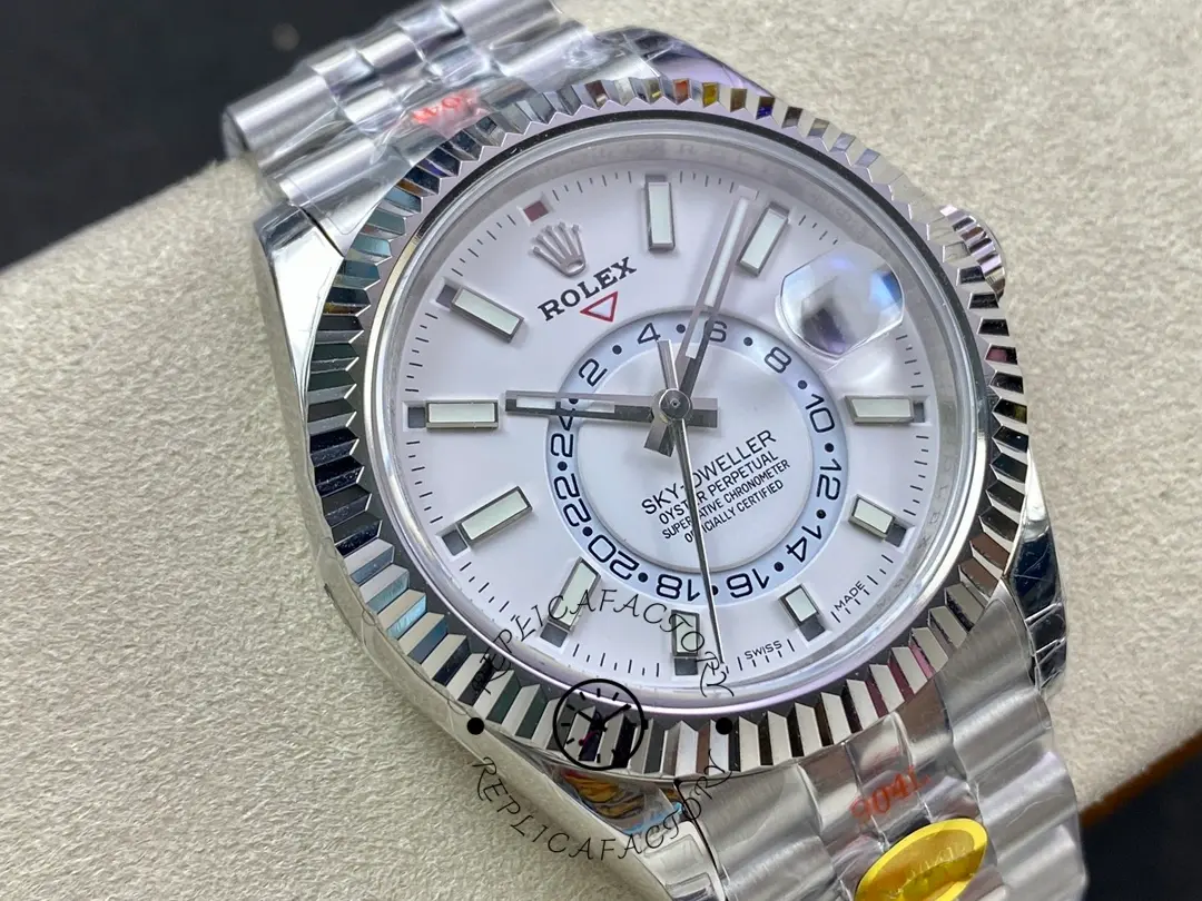 Rolex Sky Dweller 42 White Dial Fluted Bezel M336934 0004 Men's Watch