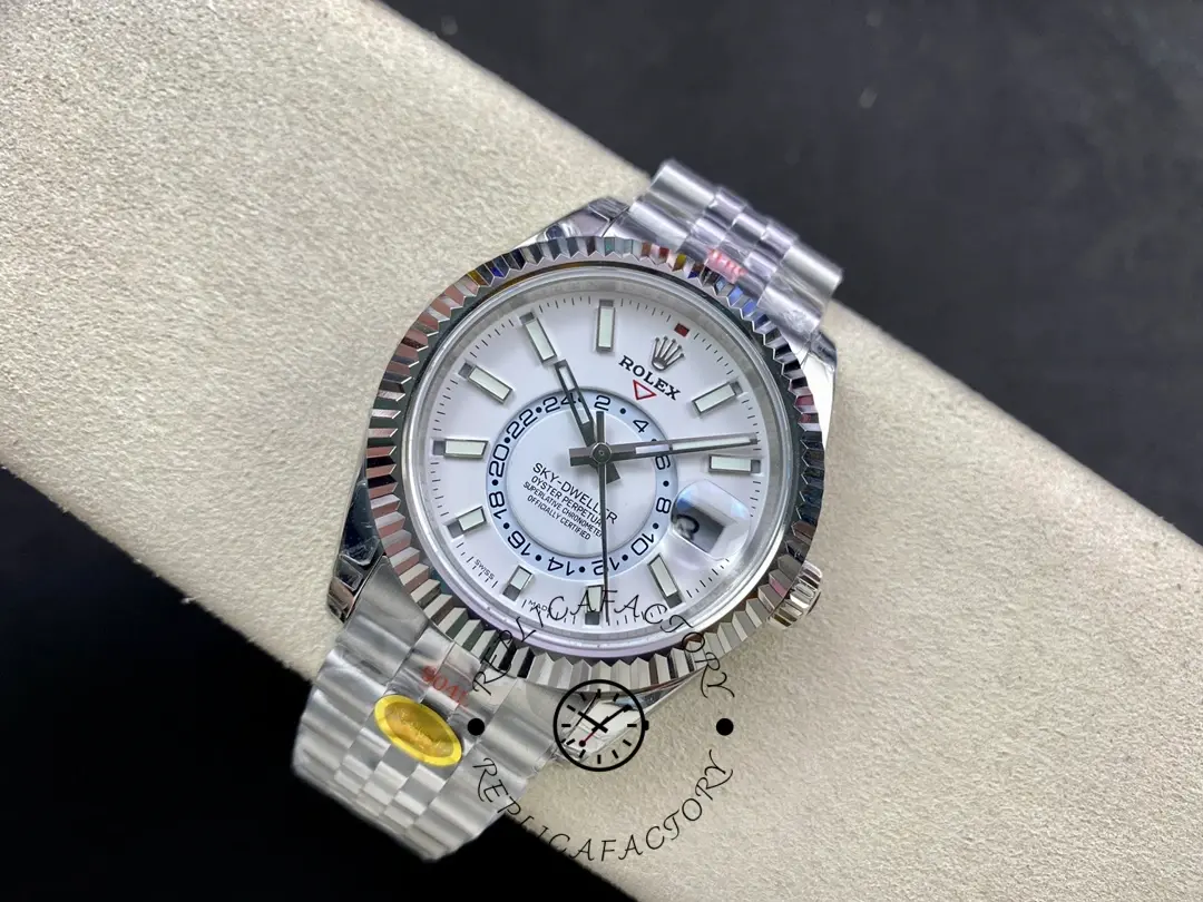 Rolex Sky Dweller 42 White Dial Fluted Bezel M336934 0004 Men's Watch