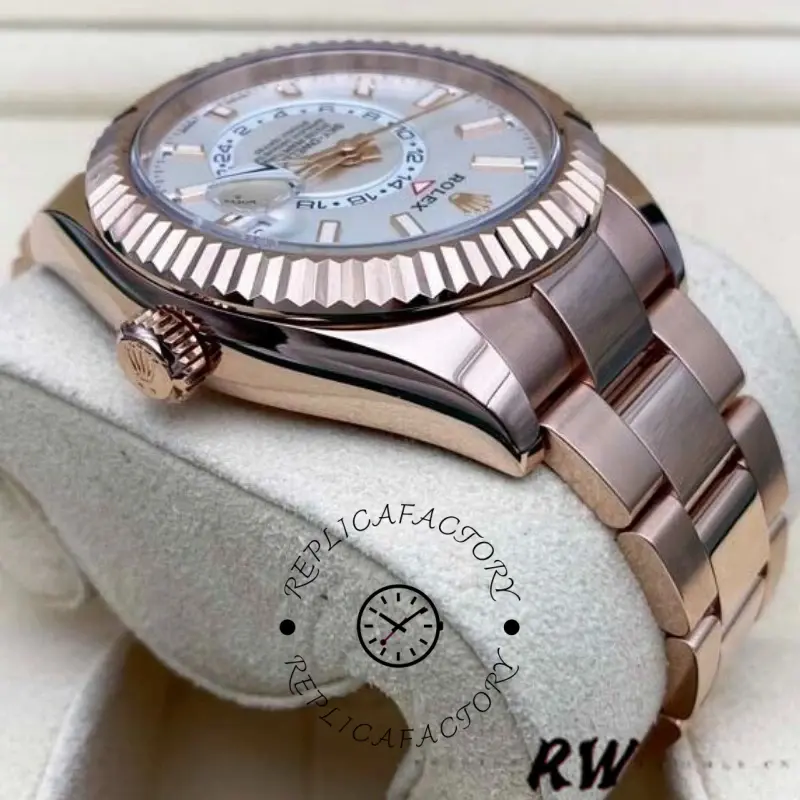 Rolex Sky-Dweller 326935 Rose Gold White Dial 42mm Mens Replica Watch