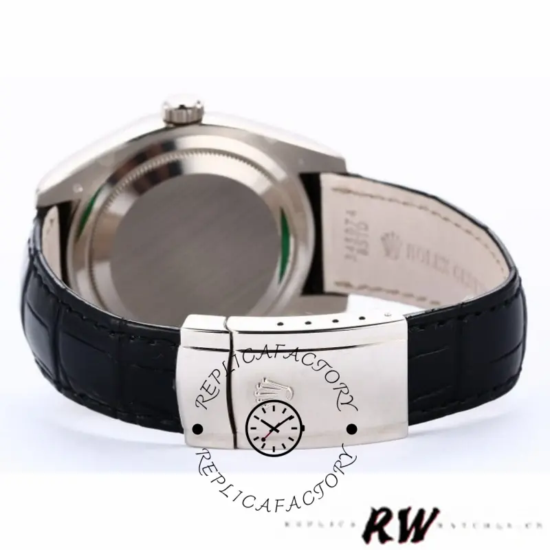 Rolex Sky-Dweller 326139, clasp close-up showing polished folding clasp and strap end.