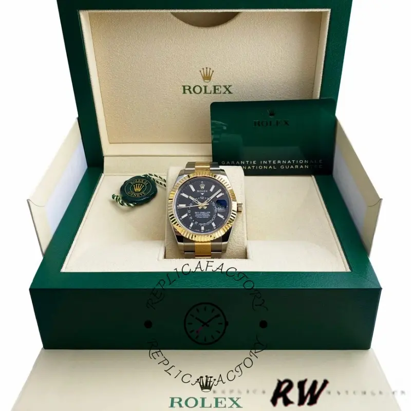 Rolex Sky-Dweller 326933 Black Dial Stainless Steel 42MM Mens Replica Watch