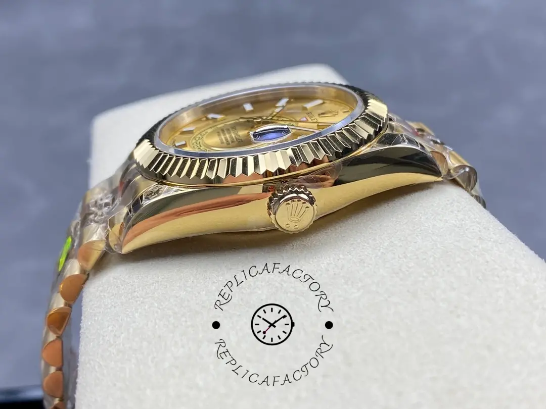 Rolex Sky-Dweller m336938-0004 Yellow Gold Champagne Dial 42mm Mens Replica Watch