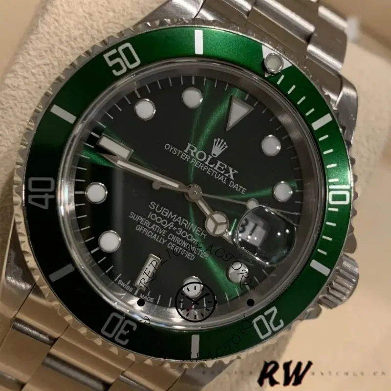 Rolex Submariner 16610, angled close-up highlighting bezel and hands.