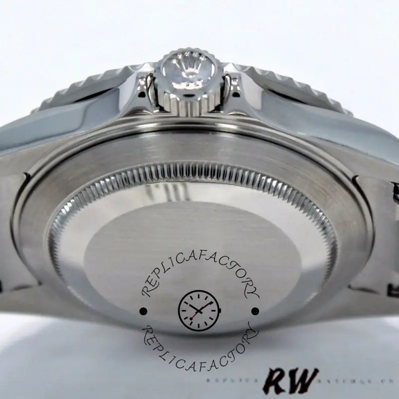 Side crown view of Rolex Submariner 16610 showing the screw-down crown and case thickness.