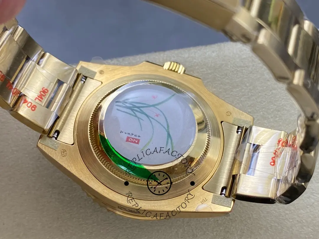 Caseback view of the Rolex Submariner Date 116618LN with protective sticker on back.