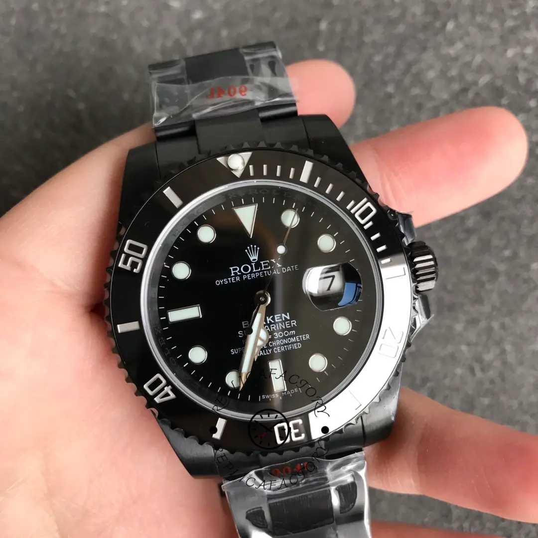 Rolex Submariner Date 116610LN, angled dial view highlighting crystal and bezel.
