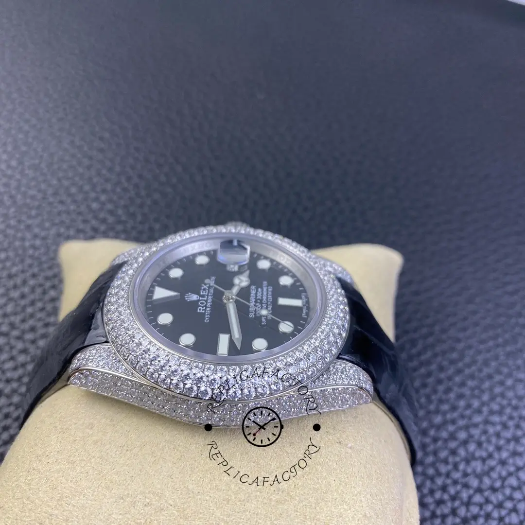 Rolex Submariner 116610, pillow view showing case shape and bezel details.