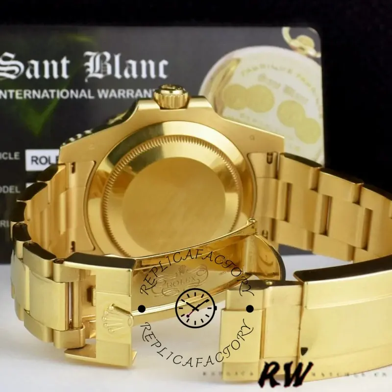 Backside view of Rolex Submariner 116618LB bracelet and clasp.