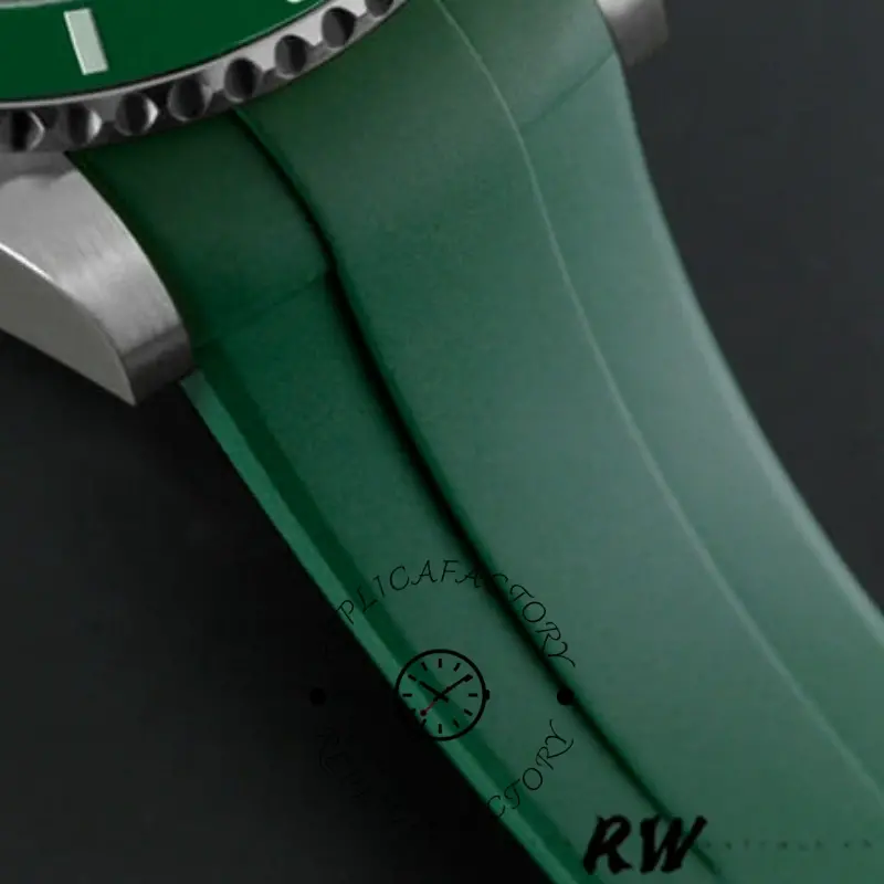Rolex Submariner 126610LV Green Rubber Strap Black Dial 41mm Mens Replica Watch