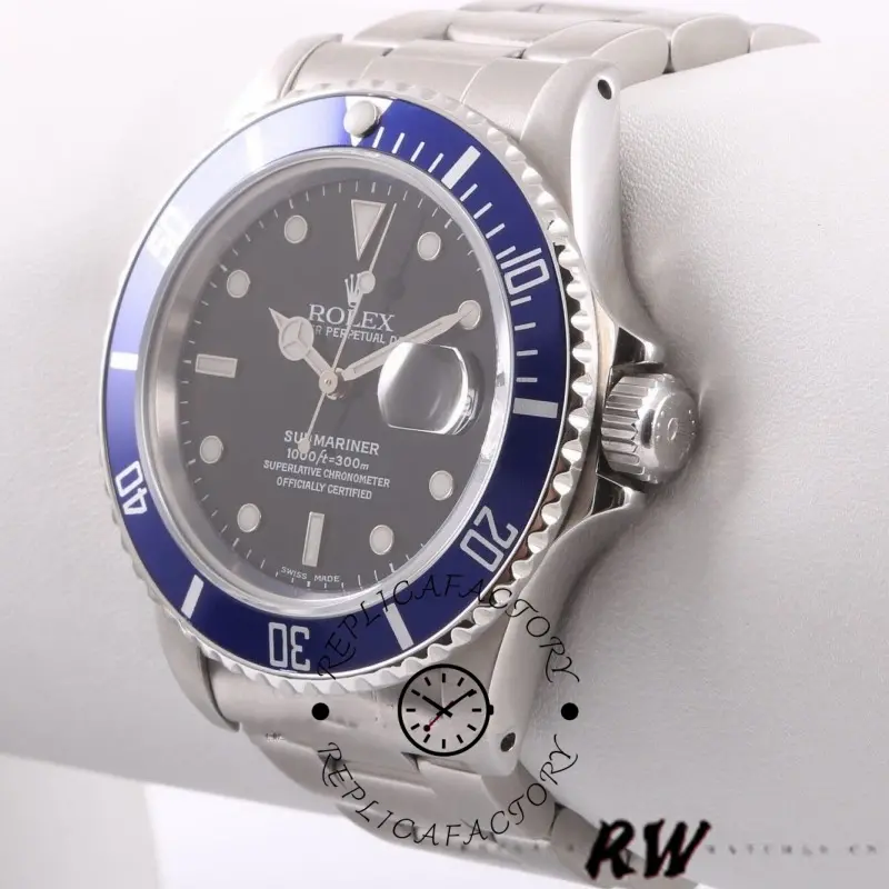 Rolex Submariner Date 16610 Blue Ceramic Black Dial 40mm Mens Replica Watch