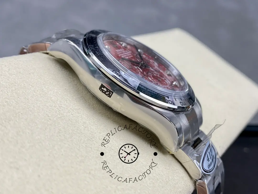 Rolex Cosmograph Daytona 40MM White Gold Rare Rubellite Dial 116509 Men's Watch