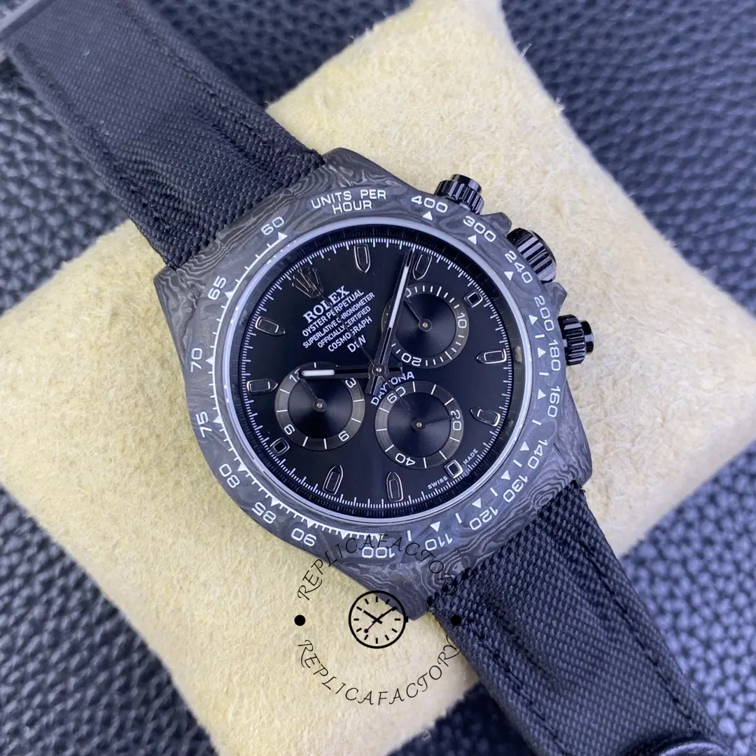 Rolex Daytona DIW Black Carbon Case Black Dial Nylon Strap 40mm Limited Edition