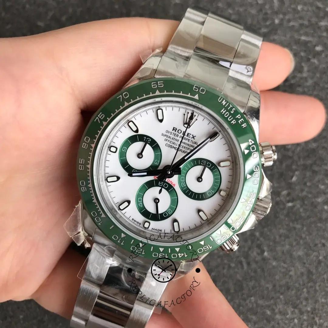 Rolex Daytona Oyster Perpetual 116500LV Green Ceramic Bezel White Dial