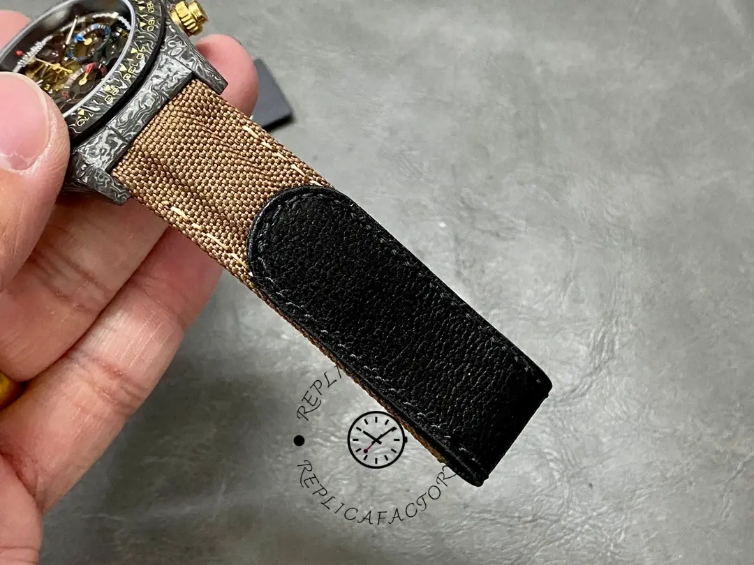 Rolex Daytona Cosmograph DIW Carbon Case Skeleton Dial Brwon Nylon Strap