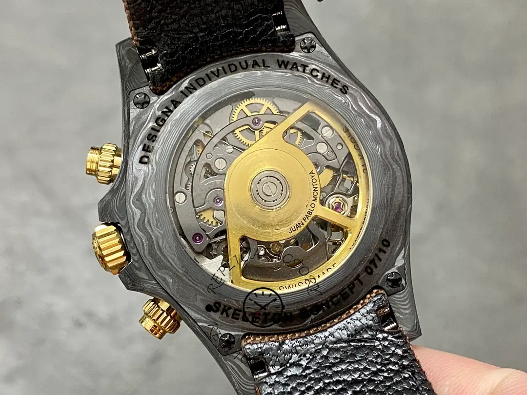 Rolex Daytona Cosmograph DIW Carbon Case Skeleton Dial Brwon Nylon Strap
