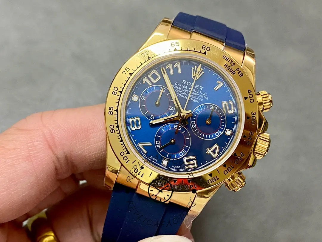 Rolex Cosmograph Daytona Yellow Gold Case Blue Dial 116518 Men's Watch