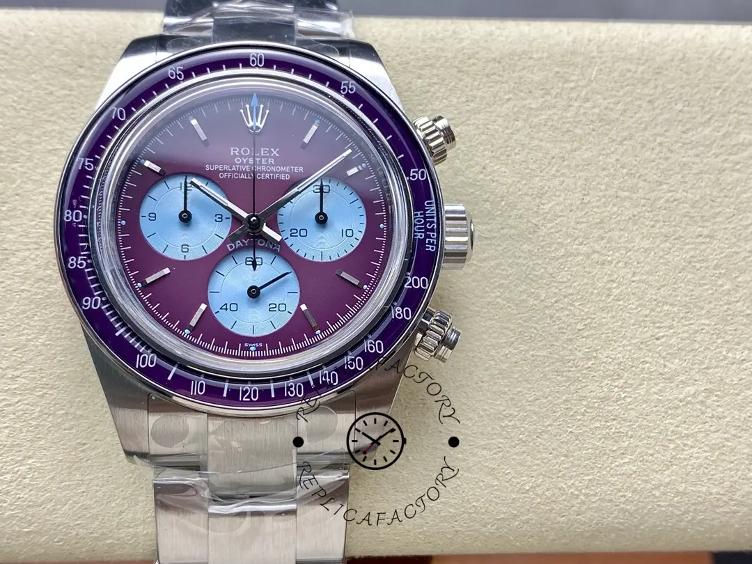 Rolex Daytona Artisans de Genève Customized 40mm Burgundy Purple dial Mens Watch