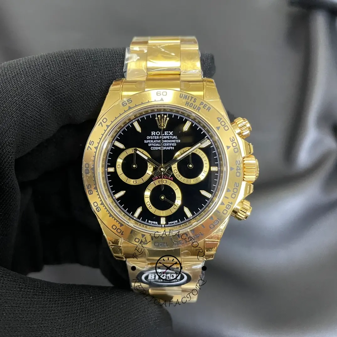 Rolex Daytona 40mm Yellow Gold Oyster Bracelet with Black Stick Dial 126508 0004