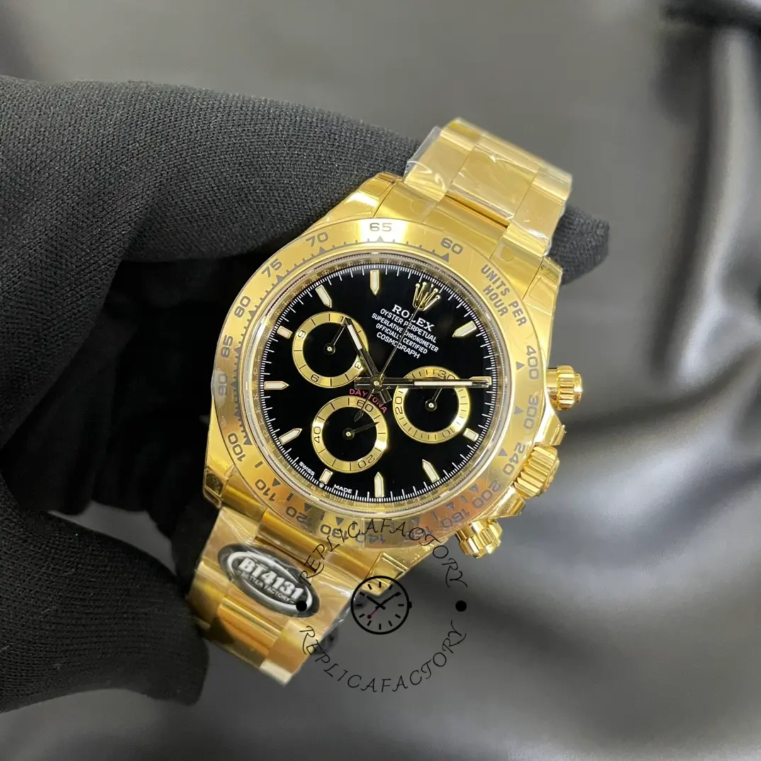 Rolex Daytona 40mm Yellow Gold Oyster Bracelet with Black Stick Dial 126508 0004