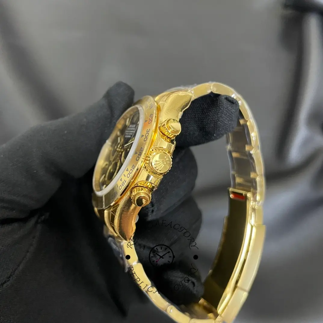 Rolex Daytona 40mm Yellow Gold Oyster Bracelet with Black Stick Dial 126508 0004