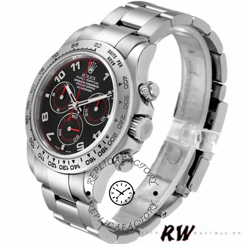Rolex Cosmograph Daytona 116509 Black Arabic Dial White Gold 40MM Mens Replica Watch